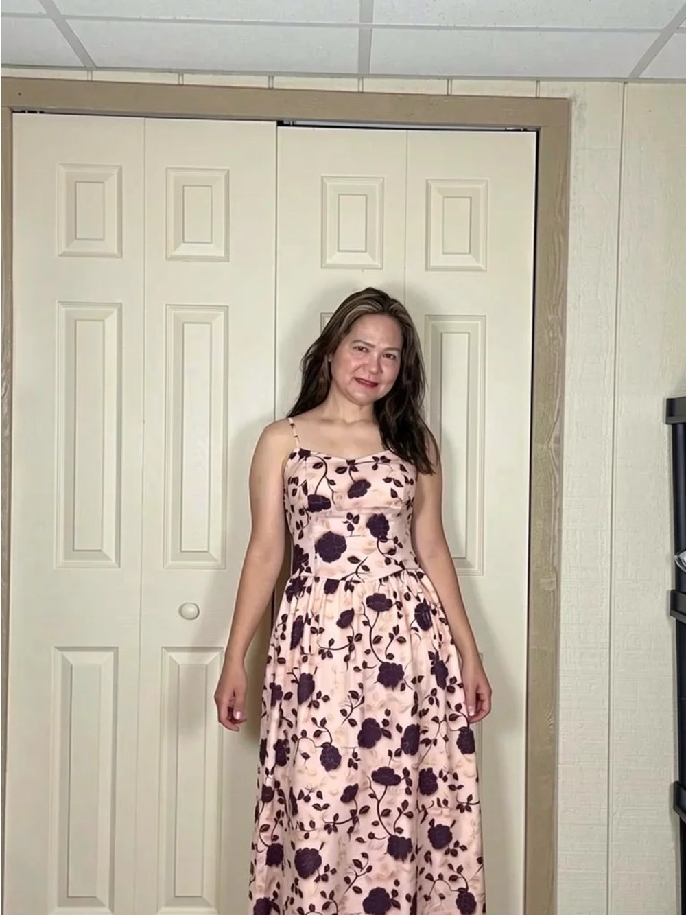 Girls Pink Floral Spaghetti Strap Dress